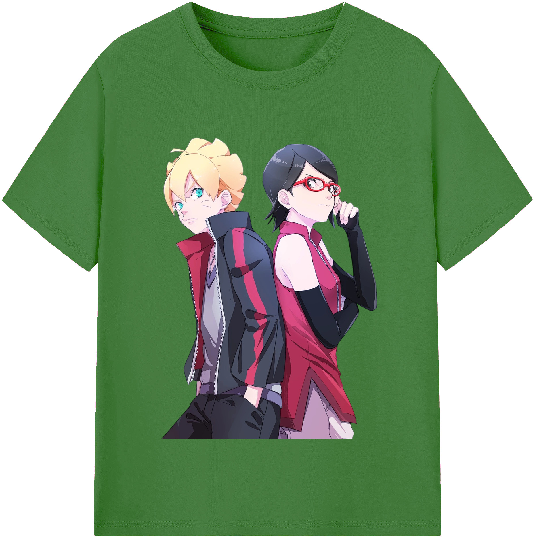 （画像用） NARUTO -ナルト- うちは サラダ Uchiha Sarada レディースカジュアルプリントTシャツ（綿100％）